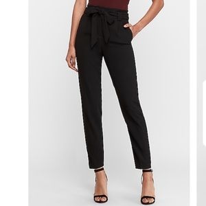 EXPRESS | Black High Rise Paperbag Ankle Pants